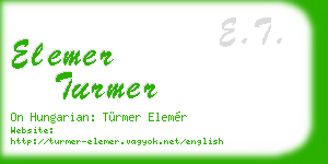 elemer turmer business card