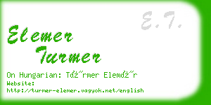 elemer turmer business card